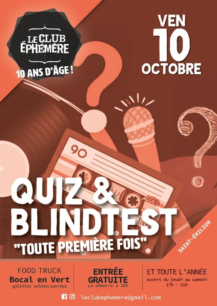 Quiz e Blindtest al Club Ephémère