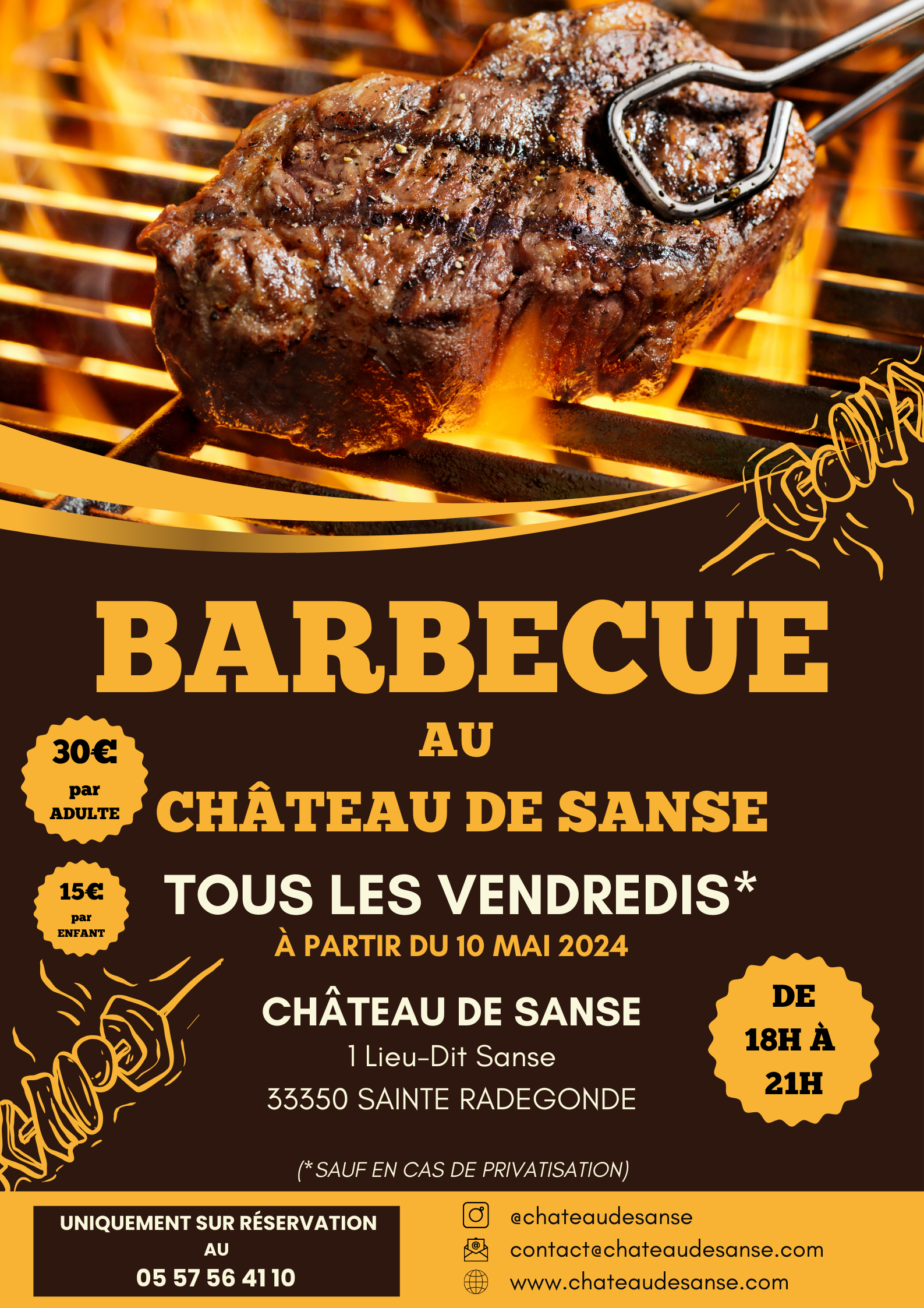 Barbecuefeest op Château de Sanse