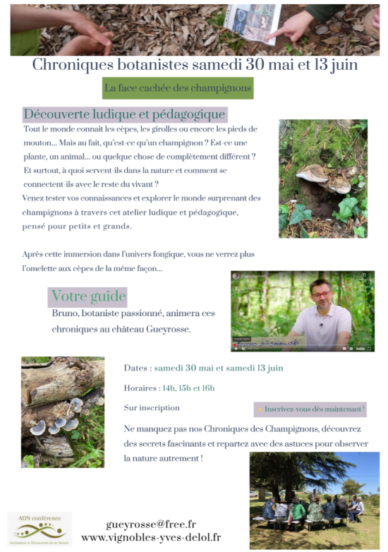 Chroniques Botanistes au Château Gueyrosse