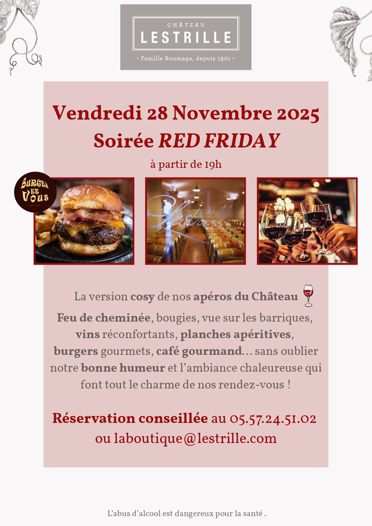 Soirée Red Friday au Château Lestrille