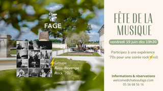 Muziekfeest in het Château Fage