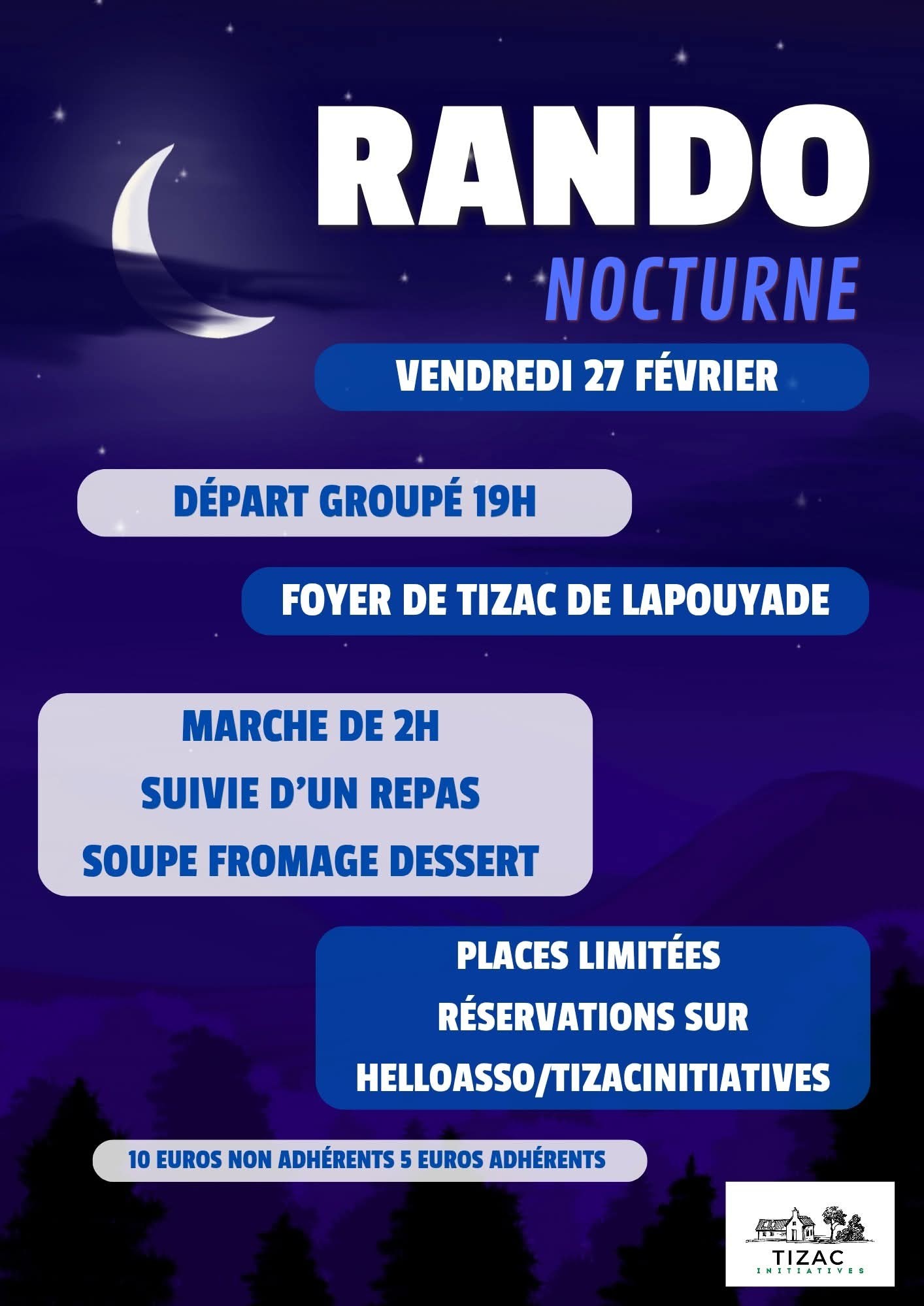 Rando Nocturne à Tizac de Lapouyade
