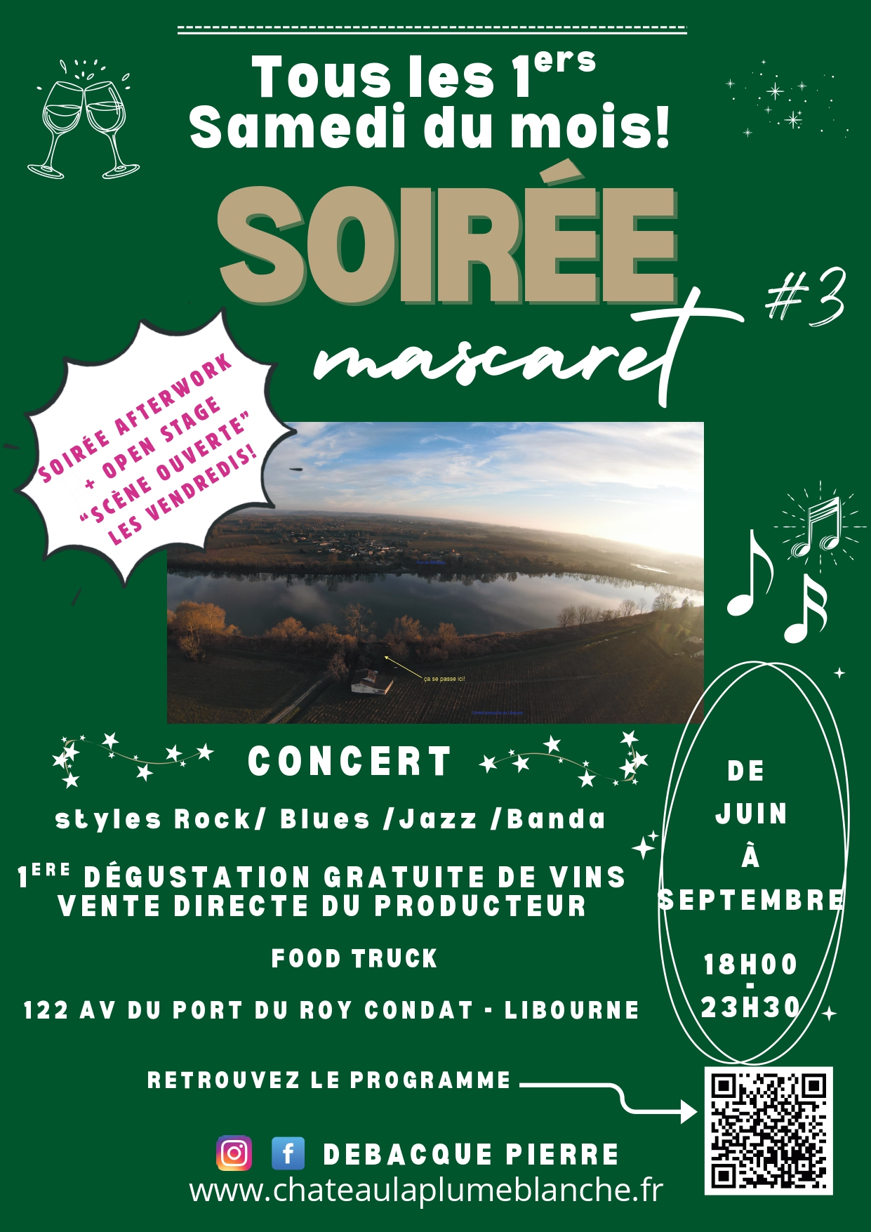 Soirée Mascaret et Afterwork au Château La Plume Blanche